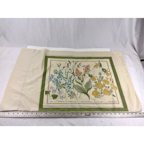 VTG 7 pc Soft Blue Floral - Bath Hand Towels Tablecloth Linen Retro Home Decor - Picture 6 of 12